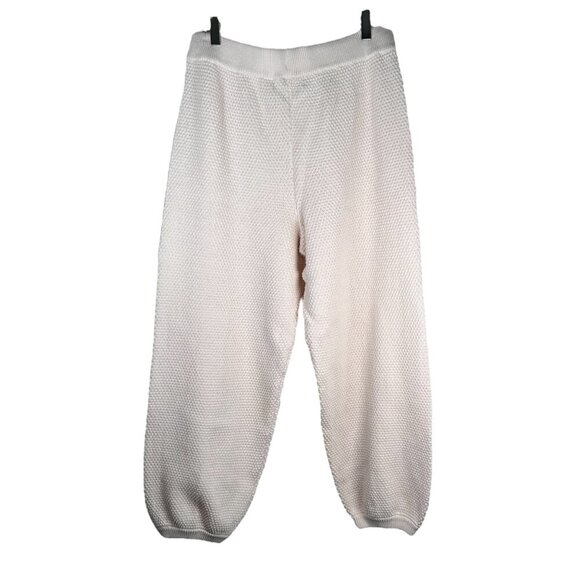 Free People Beach Hailee Cardi High Rise Knit Jogger Pants Large Cream Soft Stre - Picture 1 of 5